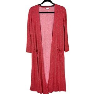 Lularoe Sarah Cardigan / Duster Red & White - Size XS